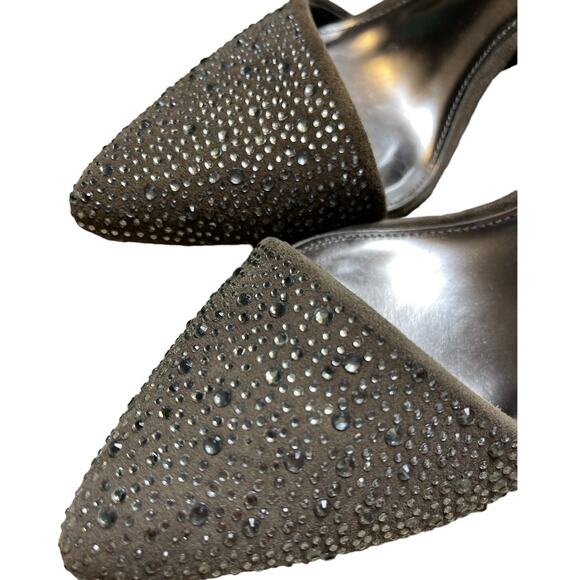 Coach Camille D’Orsey Pumps Grey Rhinestone Studded Size 7 - Picture 4 of 10